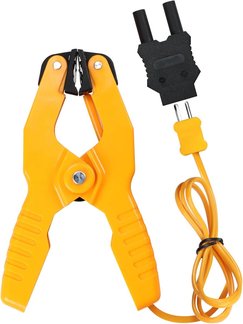 JuviPerpric K-Type Thermometer Clamp Pipe Temperature Clamp for HVAC/Multimeter, HVAC Temperature Meter with Type K Plug Adapter -40~392℉(-40~200℃) - Image 1